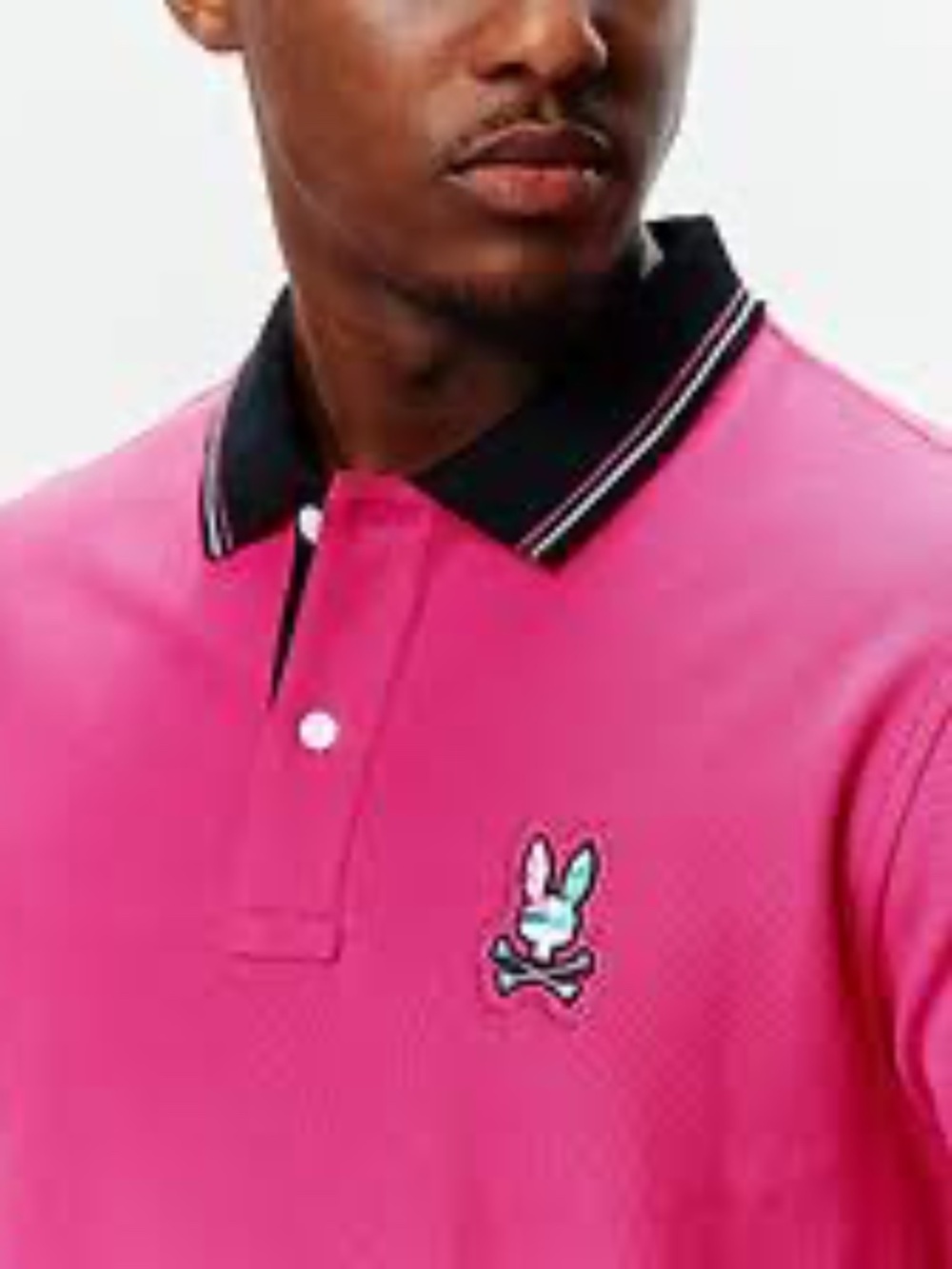 $128 PSYCHO BUNNY "Nate" Pima Cotton Pique Short-SleeveTipped Polo NWOT/sz 6